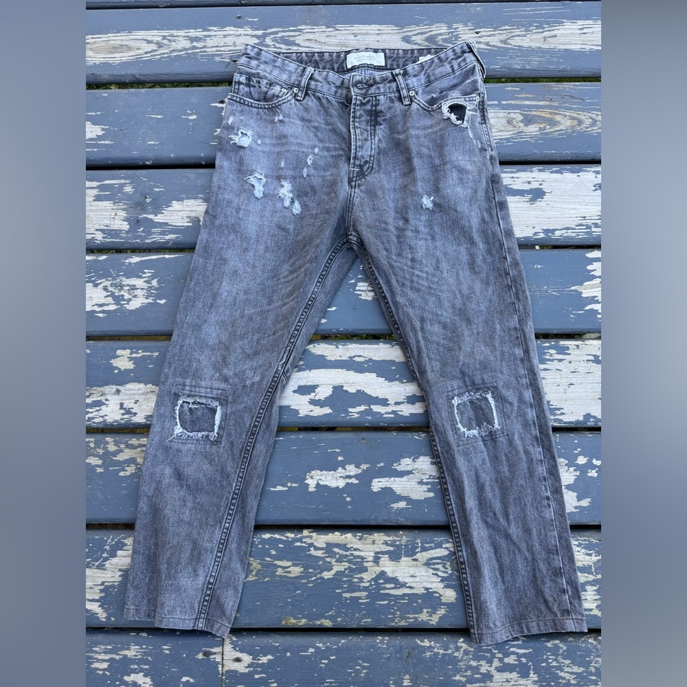 Scotch & Soda Gray Distressed Skinny Jeans